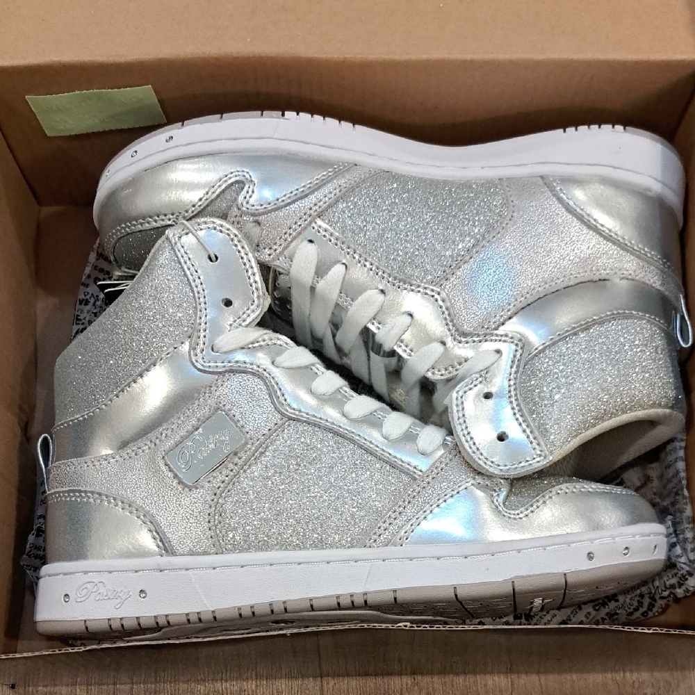 Pastry Silver Glitter High-Top Sneakers
